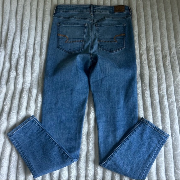 American Eagle Outfitters Women's US8 Super Stretch Blue Denim Jeans - Picture 10 of 11